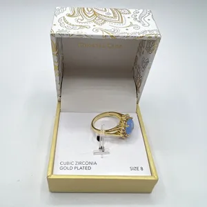 Charter Club Pave & Crystal Halo Ring in Gold/Blue Size 5 MSRP $30 NWT thumbnail 3