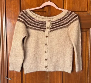 Free People Beige and Brown Cardigan Size Medium thumbnail 1