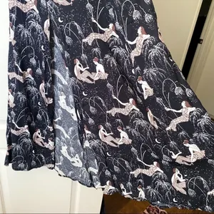 Reformation‎ Dress Gavin Midi Slit Open Back Champagne 0 EUC thumbnail 3