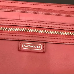 Coach Coral Daisy Leather Double Zip Wallet Wristlet thumbnail 5