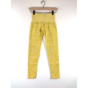 NVTGN Womens Leggings Sunshine Yellow Camo Seamless High Waisted Pull On Size XS thumbnail 2