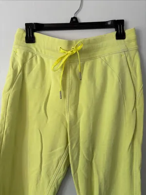 Lululemon Scuba High-Rise Cropped Jogger Sz 8 Wasabi Green Neon Yellow Athlete thumbnail 3