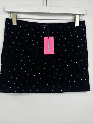 Edikted Black Rhinestone Mini Skirt Size Small Grunge New With Tags thumbnail 9