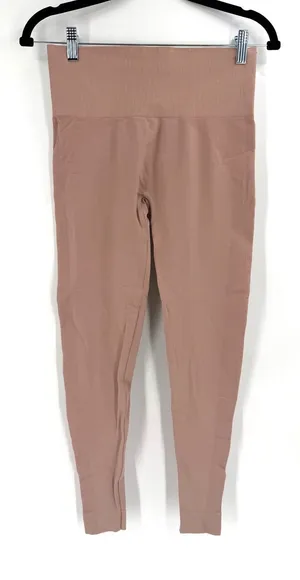 Set Active SCULPTFLEX Leggings Womens M Mauve‎ Brown High Waisted Ribbed Yoga thumbnail 1