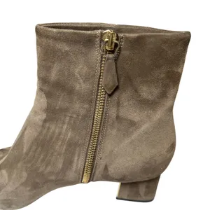 Minimalist Suede Ankle Booties Taupe Gold‎ Heel Marion Parke 39 thumbnail 9