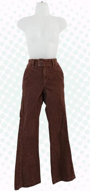 American Eagle Brown Corduroy High Rise Kick Boot Cut Flare Pants Size 2 Short/P thumbnail 1