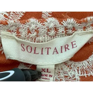 Solitaire Blouse XL Orange Floral Embroidered 3/4 Sleeve Cottage Core Boho thumbnail 5