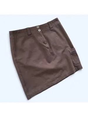Vintage Y2K utility mini skirt coastal indie sleaze cargo mini skirt size XL 🤎 thumbnail 2