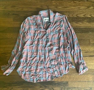 Treasure & bond plaid boyfriend button down thumbnail 1