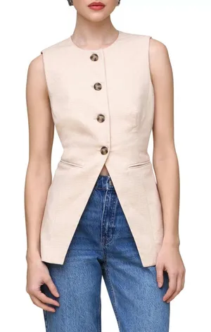 Bagatelle Longline Linen Blend Vest‎ Size Medium thumbnail 1