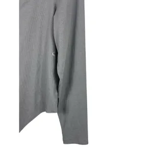 American Eagle XXL Bodysuit Gray Ribbed Long Sleeve Square Neck Henley NWT thumbnail 4