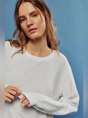 We The Free White Ribbed Crew Neck Long Sleeve Thermal thumbnail 3