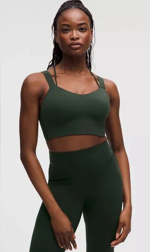 Lululemon NWT Like A Cloud Longline Bra Forest Green Size 6 D/DD thumbnail 1
