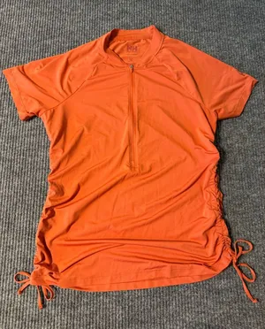Helly Hansen Vibrant Orange Half-Zip quick dri Top size Medium‎ thumbnail 1
