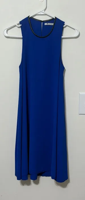 Alexander Wang Mini Dress Leather Trim Sleeveless Blue Size‎ 0 thumbnail 1