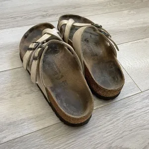 Birkenstock Mayari Strappy Slip On Sandals Beige (size 37) outdoor gorpcore hike thumbnail 3
