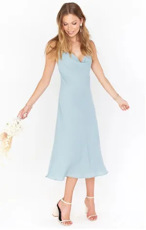 Show Me Your Mumu Verona Cowl Dress in Silver Sage Crisp Size Large thumbnail 1