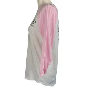 Vans Off The Wall Van Repair Co Raglan Tee Womens M Pink White Graphic Cotton thumbnail 7