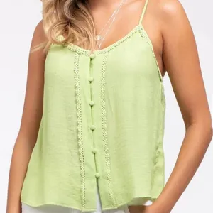MINE boutique tank lace cami Green Size L thumbnail 1