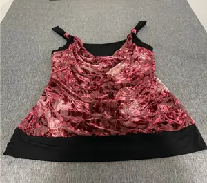 Studio Y Women's Y2K Style Floral Embossed Draped Blouse Tank Sz XL thumbnail 1