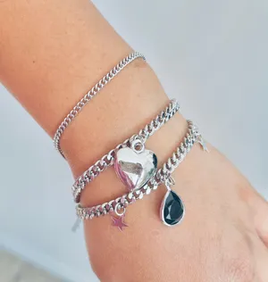 2 Pieces Silver Tone Bracelet Set thumbnail 3