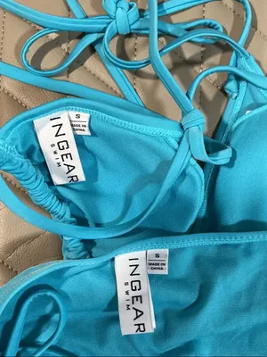 Ingear Turquoise Blue String Triangle Bikini thumbnail 3