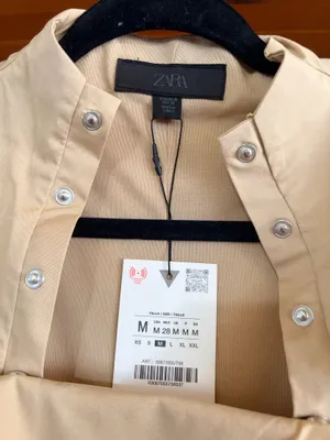 Zara Cream Military Button Peplum Top Sleeveless High Neck Minimalist NWT M thumbnail 3