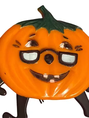 Vintage Articulated Jack O Lantern Pumpkin Pin Pull String Arms Legs Move Estate thumbnail 2