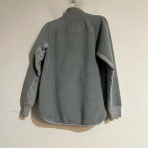 Abercrombie & Fitch Snap Up Quilted Fleece Pullover Sweatshirt Grey Casual thumbnail 6