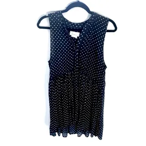 Anthropologie Nia Polka Dot Sleeveless Tunic Top Womens M Babydoll Blouse Preppy thumbnail 4