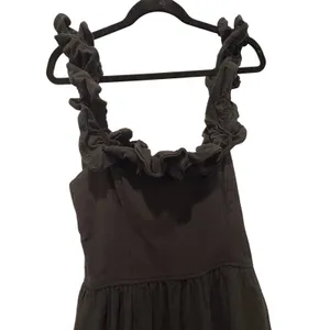 Free People $108 Ruffle It Up Black Midi Dress On or Off Shoulder Back Bow M thumbnail 9