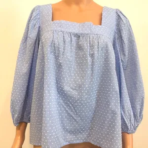 Caslon small square neck popover puff balloon sleeve 3/4 sleeve blouse TB 3084 thumbnail 11