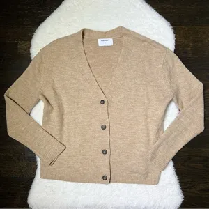Old Navy Tan Knit Button Front Cardigan thumbnail 1