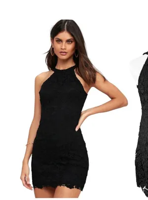 Lulu's Love Poem Black Crocheted Lace Dress SMALL Sunflower Pattern‎ LBD thumbnail 1