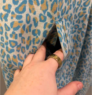 Tyler Boë Animal Print Collared Kristen Dress Cream Blue Tan thumbnail 5