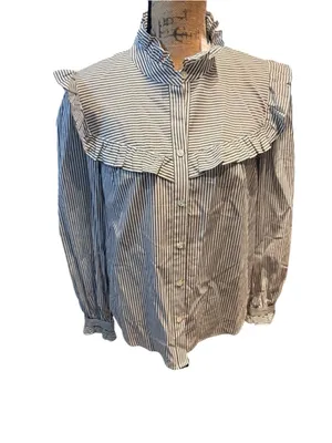 Rebecca Minkoff Women's Linda Stripe Ruffle Top Size M (19-20” PTP) NWT thumbnail 3