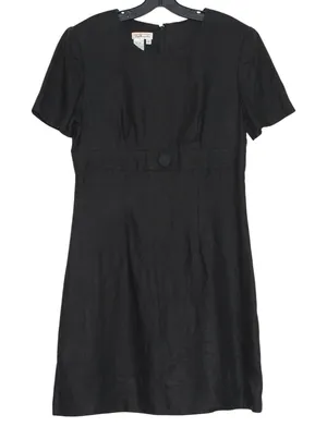 Vintage Talbots Dress Linen Quiet Luxury Minimalist Workwear Office Black 12‎ thumbnail 1