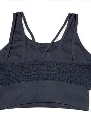 Gymshark Black Seamless Racerback Sports Bra with Logo size Medium thumbnail 3