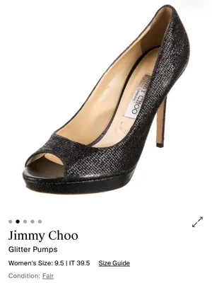 Jimmy Choo Black Glitter Peep-Toe Platform Pumps thumbnail 2