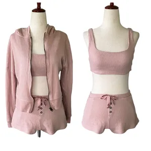 better / together 3 piece waffle knit lounge set thumbnail 2