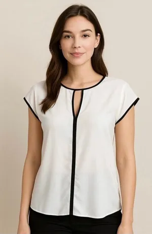 NWT Newport white blouse Sz M Tommy Hilfiger thumbnail 1