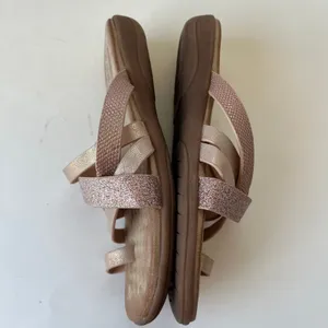 Patrizia Y2K Glitter Sandals Womens Sz 6.5 Rose Gold Boho Resort Euro Summer thumbnail 7