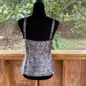 Ann Taylor Women's Grey Printed Sleeveless Silk Cami Top Size 8 thumbnail 3