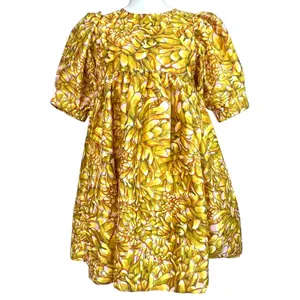 Kika Vargas Mum Floral Puff Sleeve Min Baby Doll Dress XS Vibrant Floral Print thumbnail 2