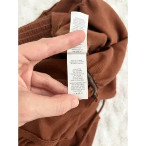 NEW Aerie Brown Halter Ribbed Slim Flare V-neck Boho Casual Jumpsuit XXL thumbnail 6