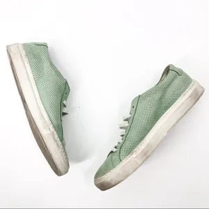 Woman By Common Projects Achilles Low Perforated Mint Green Nubuck Sneakers 7.5 thumbnail 3