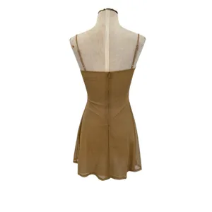 Babyboo Pixie Gold Sparkle Mesh Underwire Bustier Mini Dress Size Small thumbnail 5
