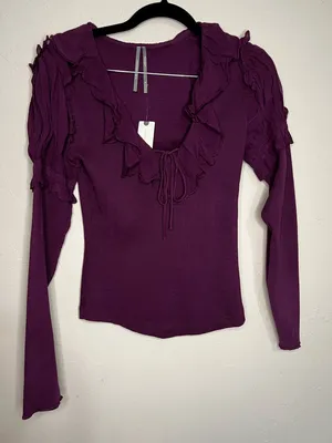 Anthropologie NWT‎ long Sleeve Ruffle Romantic Sweater thumbnail 3
