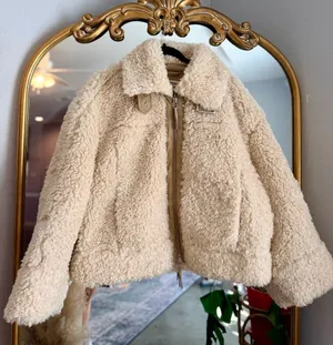 Free people Jolie sherpa teddy cream coat nwot medium thumbnail 1