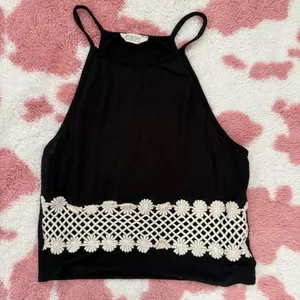 POETRY Y2K Coquette Black Crochet Lace Tank ✧ Balletcore Fairycore Daisy Mesh Cami Top XS/S thumbnail 3